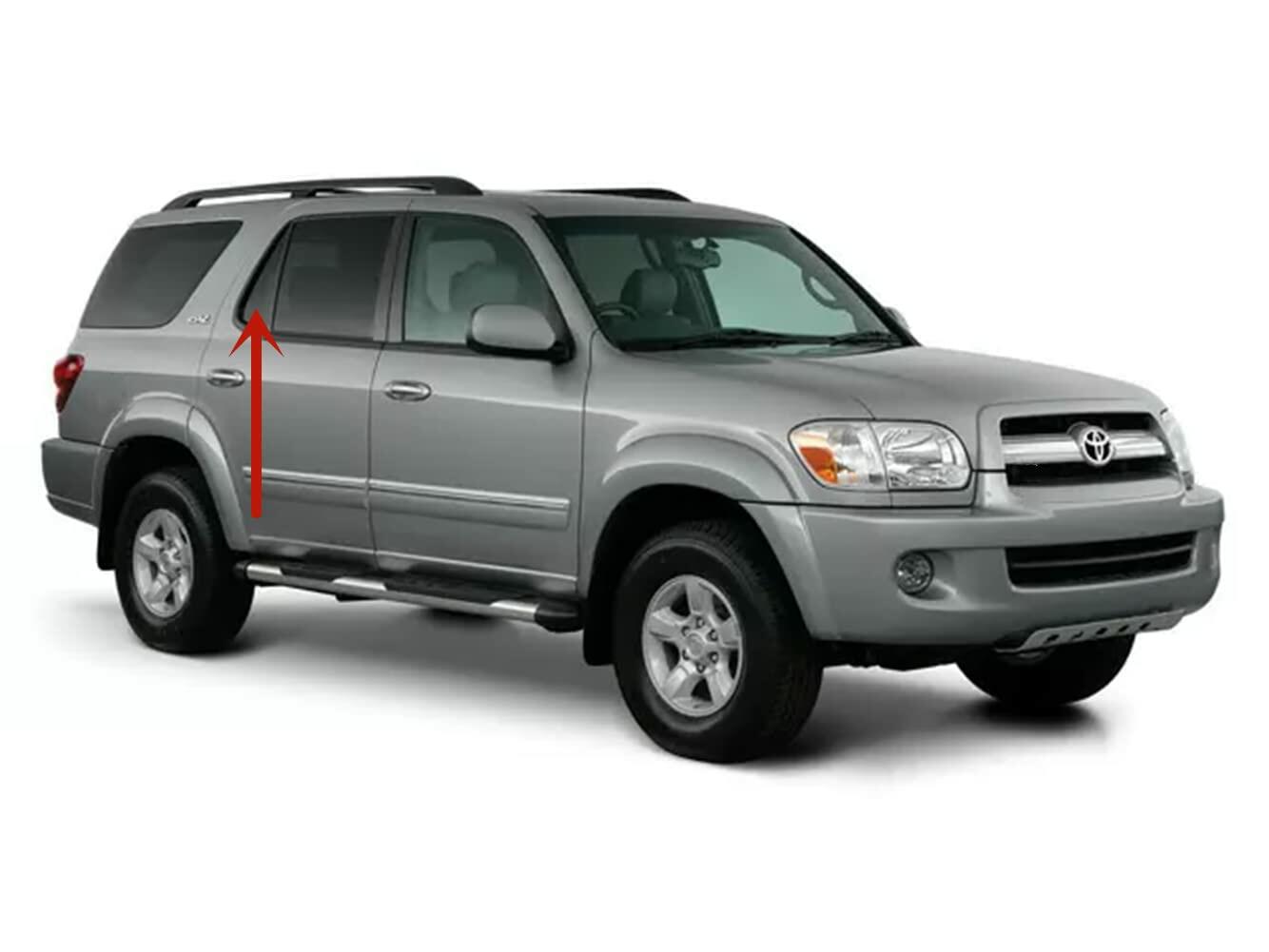 Passenger Right Side Rear Vent Window Vent Glass Compatible with Toyota Sequoia 2001-2007 Models