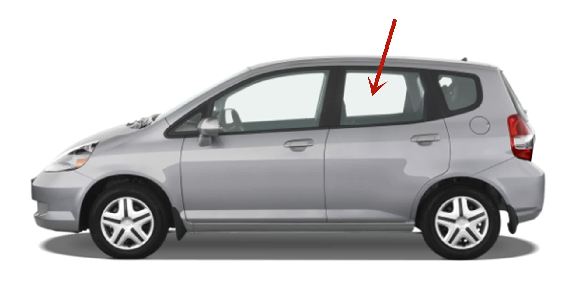 Driver Left Side Rear Door Window Door Glass Compatible with Honda Fit 4 Door Hatchback 2006-2008 Models