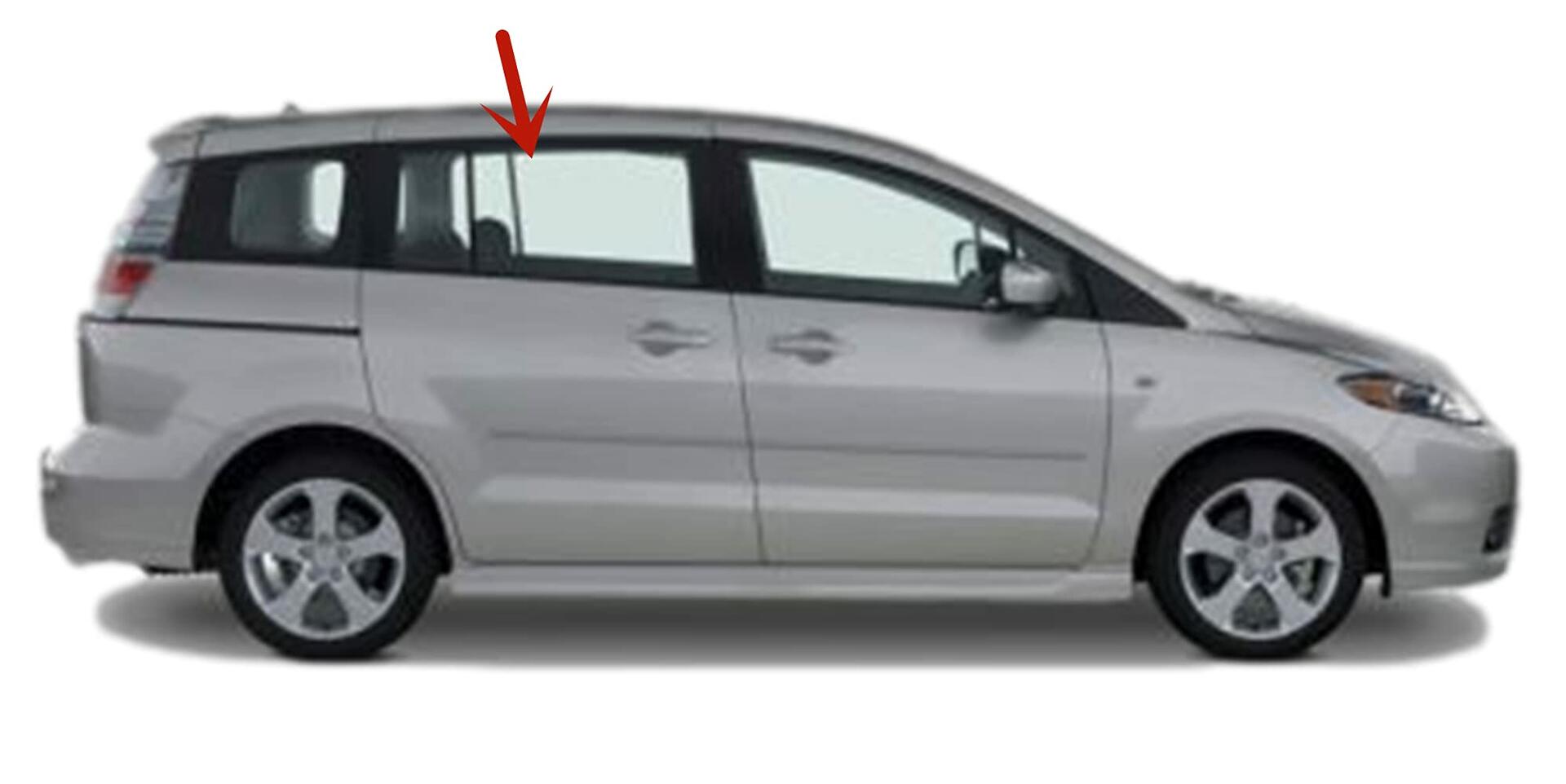 Passenger Right Side Rear Sliding Cargo Door Window Door Glass Compatible with Mazda 5 2006-2015 Models