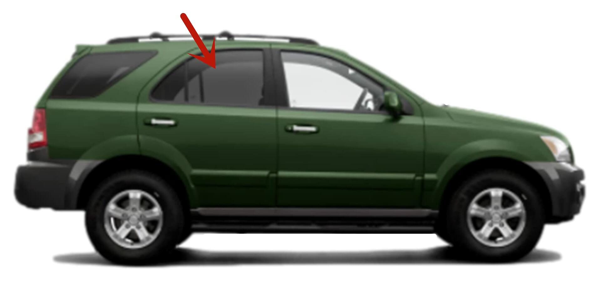 Passenger Right Side Rear Door Window Door Glass Compatible with Kia Sorento 2003-2010 Models