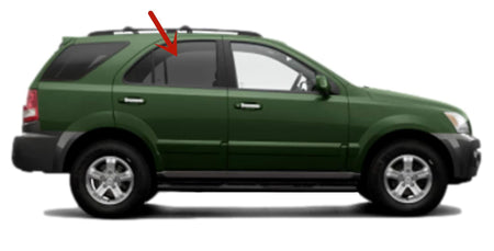 Passenger Right Side Rear Door Window Door Glass Compatible with Kia Sorento 2003-2010 Models