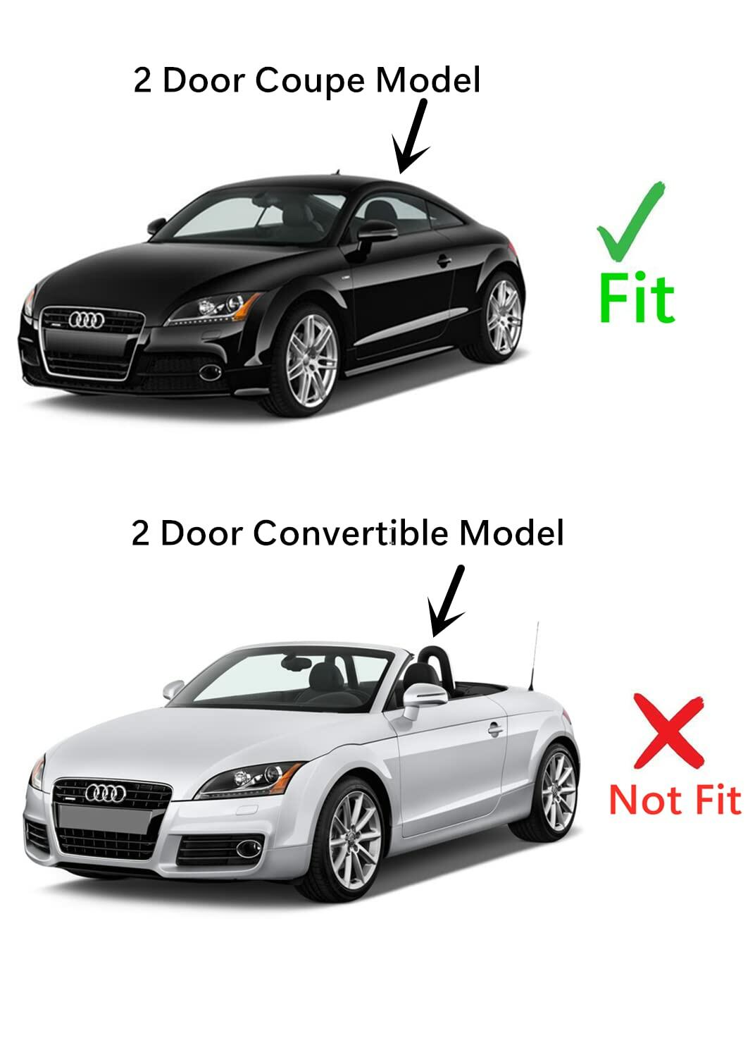 Tempered Driver Left Side Door Window Door Glass Compatible with Audi TT 2 Door Coupe 2007-2015 Models ( Not For Convertible Models)