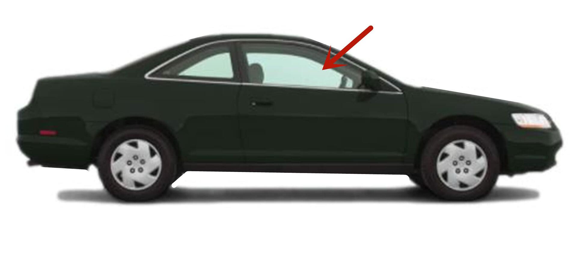 Passenger Right Side Door Window Door Glass Compatible with Honda Accord 2 Door Coupe 1998-2002 Models