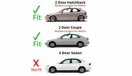 Driver Left Side Door Glass Compatible with Honda Civic 2 Door Coupe/Hatchback 1996-2000 Models