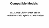 Passenger Right Side Rear Door Window Door Glass Compatible with Honda Civic 4 Door Sedan 2012-2015 Models