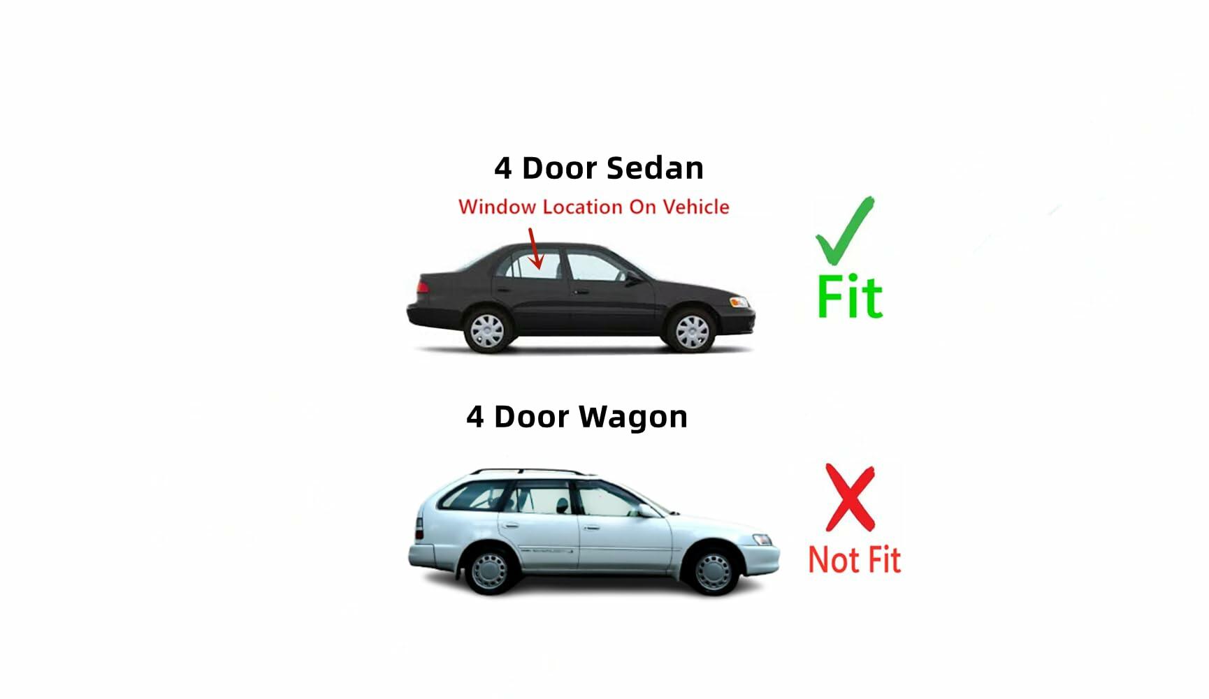 Passenger Right Side Rear Door Window Door Glass Compatible with Toyota Corolla 4 Door Sedan 1993-1997 Models