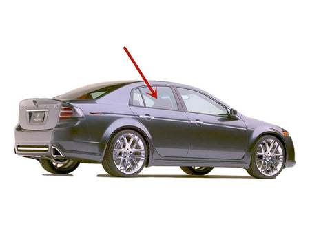 Passenger Right Side Rear Door Window Door Glass Compatible with Acura TL 2004-2008 Models