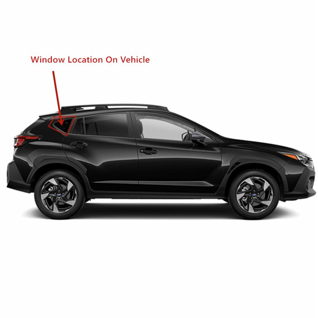 Tempered Passenger Right Side Quarter Window Quarter Glass Compatible with Subaru Crosstrek 2024-2026 Models