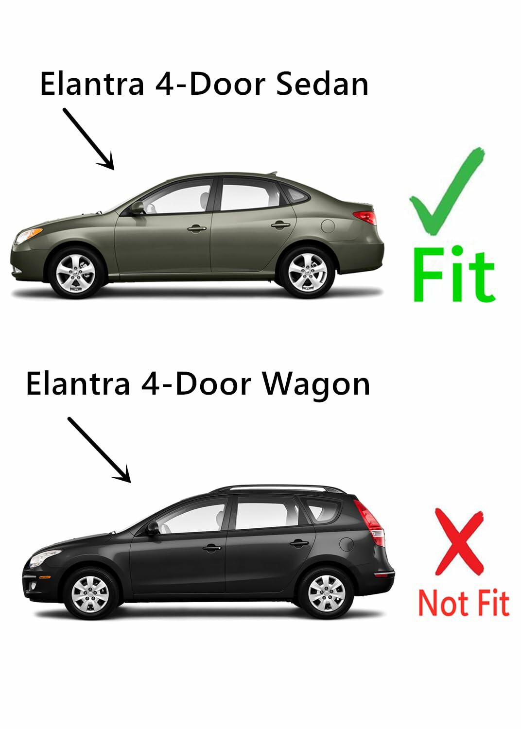 Driver Left Side Rear Door Window Door Glass Compatible with Hyundai Elantra 4 Door Sedan 2007-2010 Models