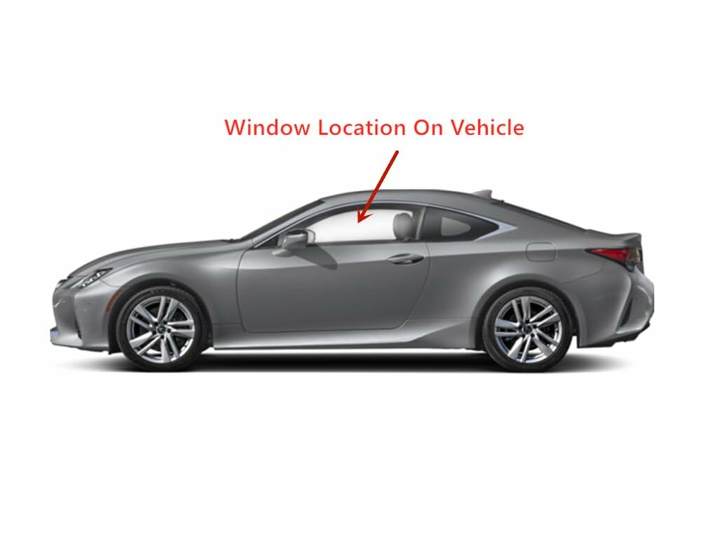 Driver Left Side Door Window Door Glass Compatible with Lexus RC200t / RC300 / RC350 2015-2024 Models