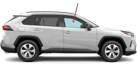 Passenger Right Side Front Door Window Door Glass Compatible with Toyota RAV4 / RAV4 Hybrid 2019-2025 Models ( Not Fit Rav4 Prime Or Plug-in Hybrid )