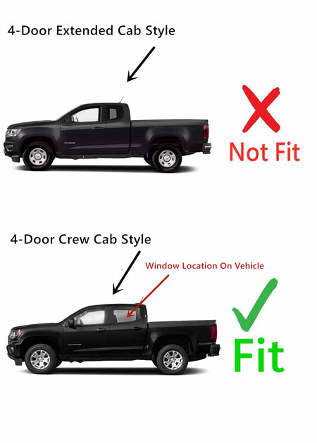 Tempered Driver Left Side Rear Door Window Door Glass Compatible with Chevrolet Colorado / GMC Canyon 2015-2022 4-Door Crew Cab Models
