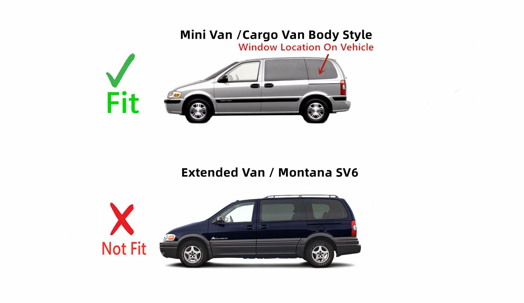 Driver Left Side Rear Quarter Window Quarter Glass Compatible with Chevrolet Venture 1998-2005/Pontiac Montana 1999-2005 Mini/Cargo Van Models