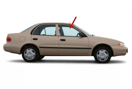 Passenger Right Side Front Door Window Door Glass Compatible with Toyota Corolla/Chevrolet Prizm 1998-2002 Models