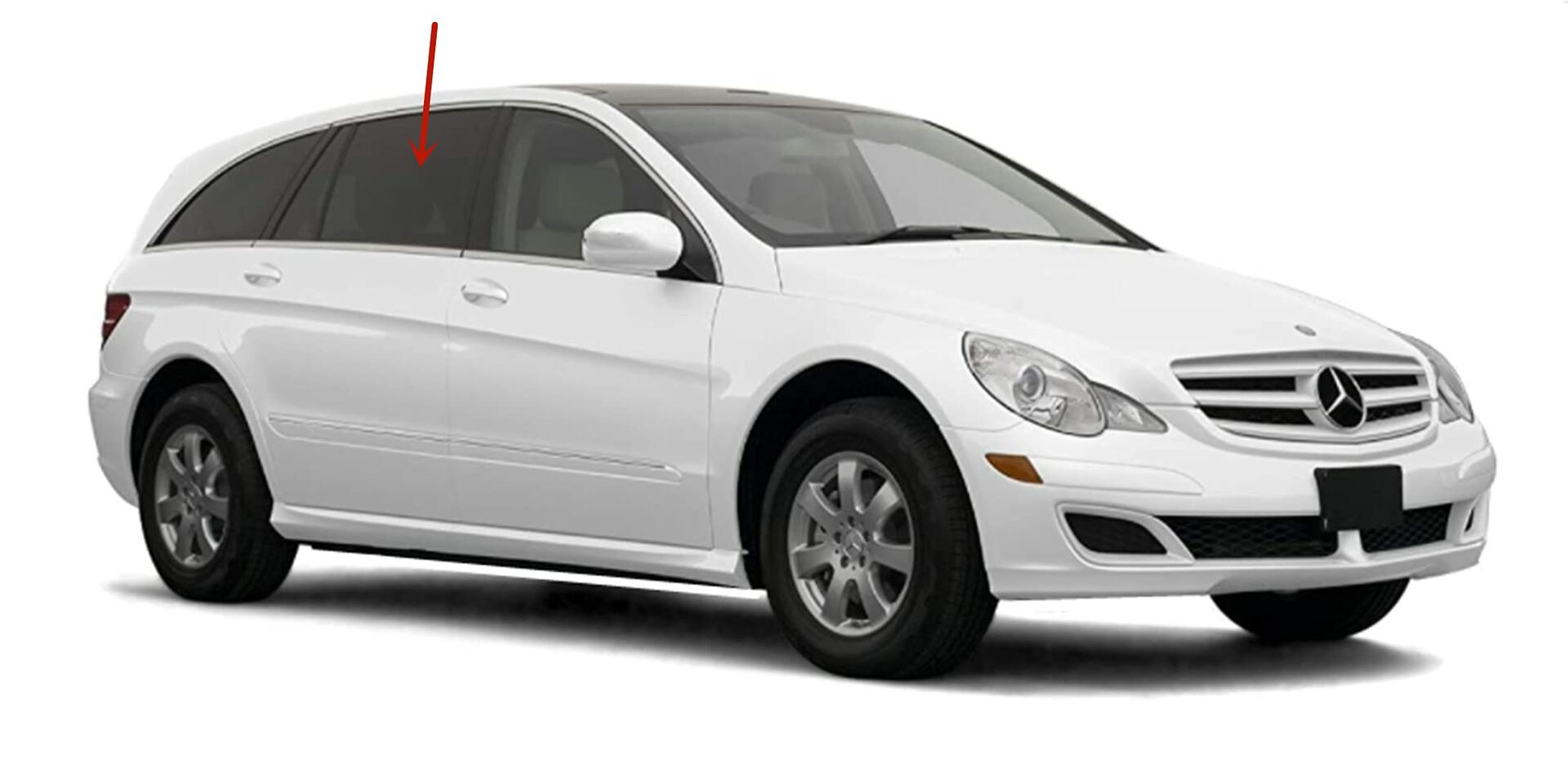 Passenger Right Side Rear Door Window Door Glass Compatible with Mercedes Benz R320 R350 R500 R63AMG 2006-2012 Models