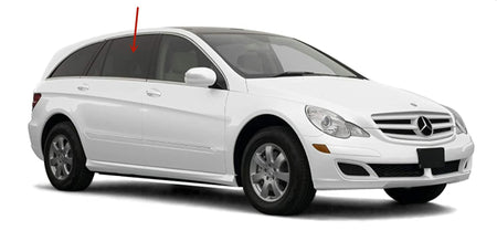 Passenger Right Side Rear Door Window Door Glass Compatible with Mercedes Benz R320 R350 R500 R63AMG 2006-2012 Models