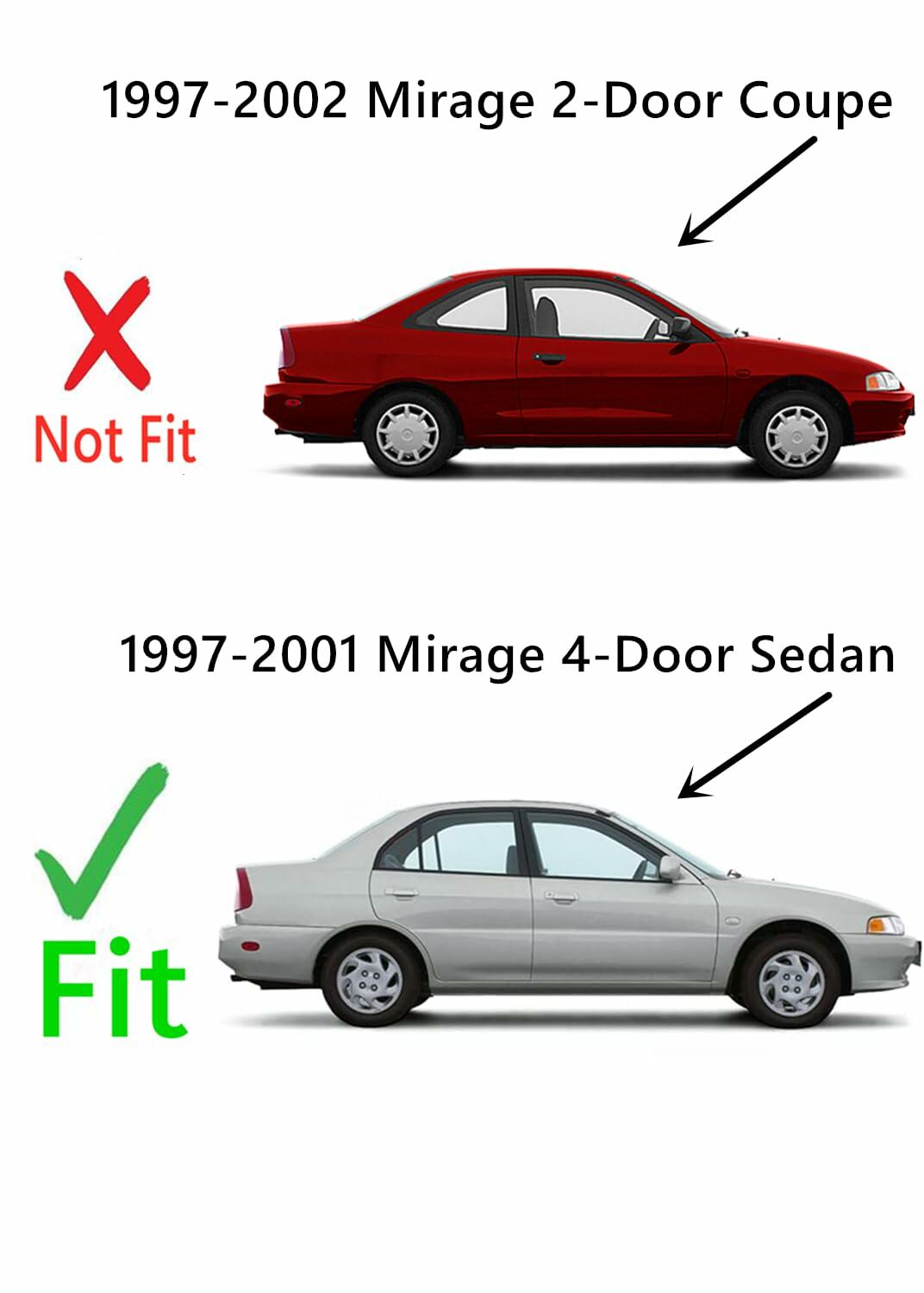 Passenger Right Side Rear Vent Glass Vent Window Compatible with Mitsubishi Mirage 4 Door Sedan 1997-2001 Models
