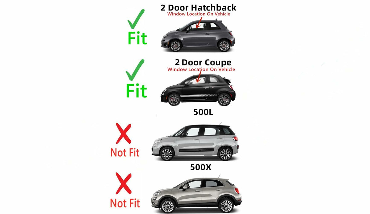 OEM Driver Left Side Door Window Door Glass Compatible with Fiat 500 / 500C / 500e 2012-2019 Models