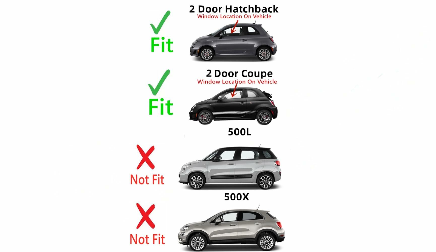 OEM Driver Left Side Door Window Door Glass Compatible with Fiat 500 / 500C / 500e 2012-2019 Models