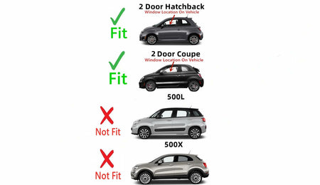 OEM Driver Left Side Door Window Door Glass Compatible with Fiat 500 / 500C / 500e 2012-2019 Models