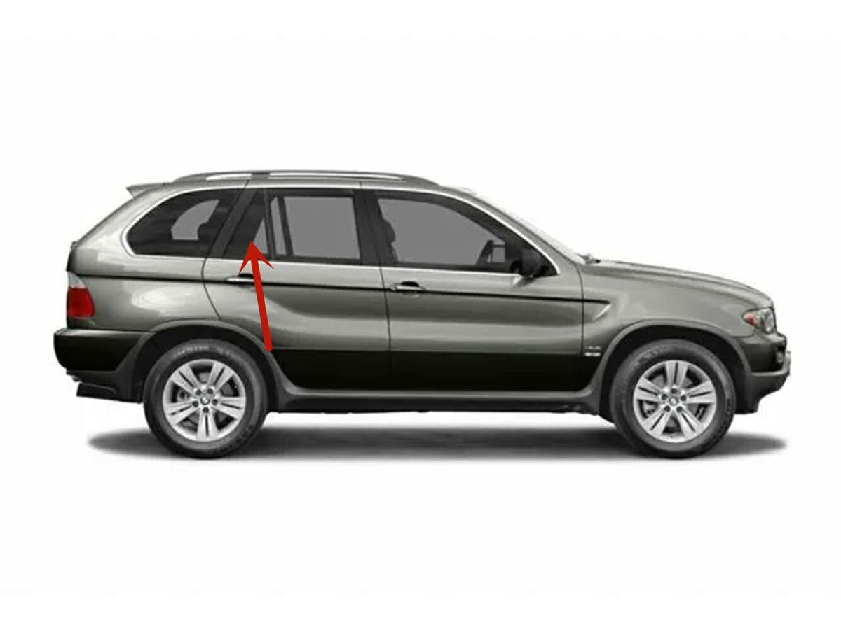 Passenger Right Side Rear Vent Window Vent Glass Compatible with BMW X5 2000-2006 Models