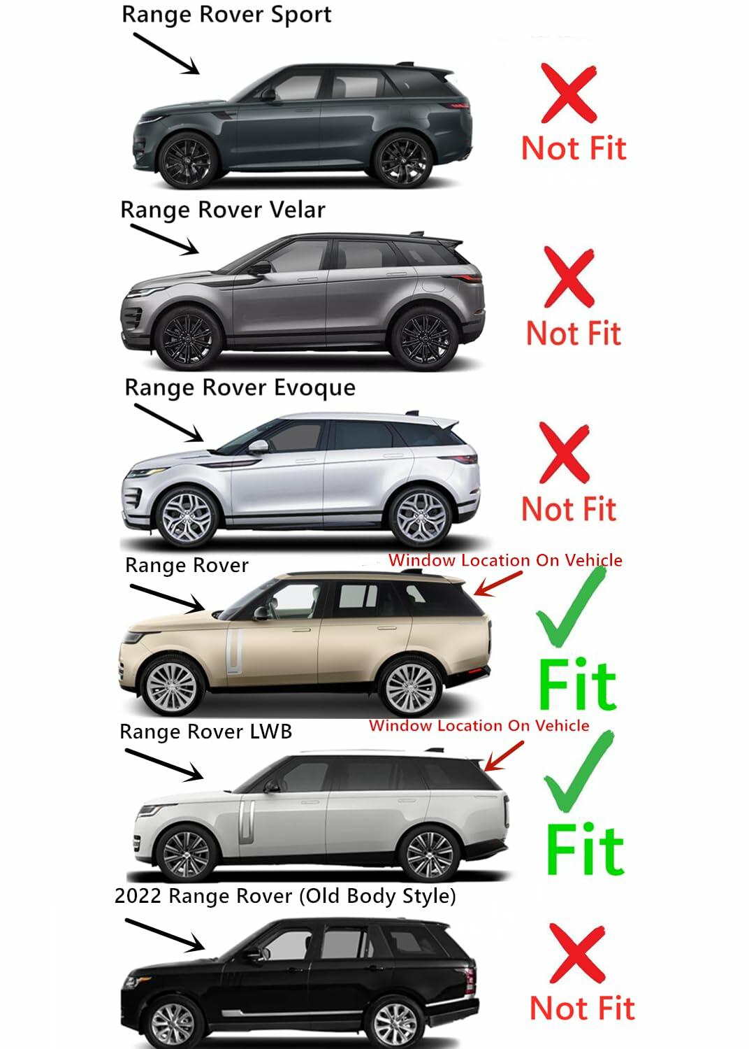 Heated Rear TailGate LiftGate Back Window Back Glass Compatible with Land Rover Range Rover (New) / Range Rover LWB (Long Wheel Base) 2022-2025 Models
