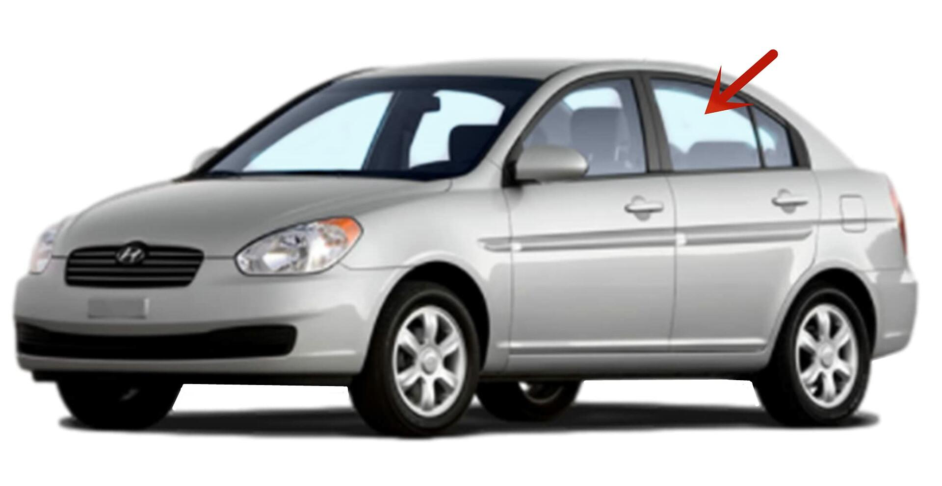Driver Left Side Rear Door Window Door Glass Compatible with Hyundai Accent 4 Door Sedan 2006-2011 Models