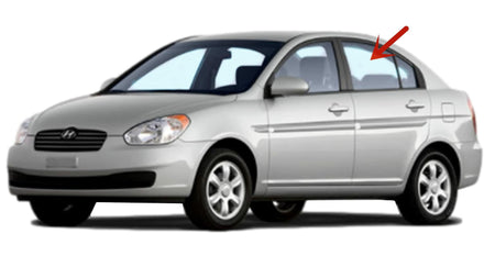 Driver Left Side Rear Door Window Door Glass Compatible with Hyundai Accent 4 Door Sedan 2006-2011 Models