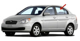 Driver Left Side Rear Door Window Door Glass Compatible with Hyundai Accent 4 Door Sedan 2006-2011 Models