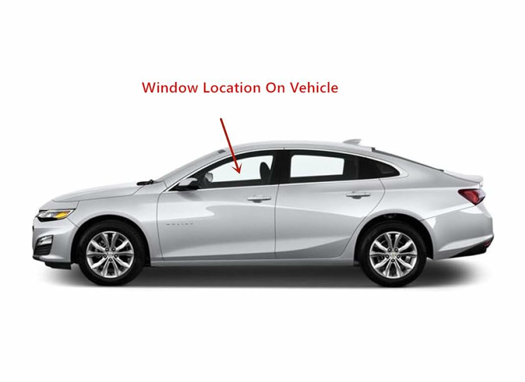 Tempered Driver Left Side Front Door Window Door Glass Compatible with Chevrolet Malibu 2016-2025 Models (Not For Malibu Limited 2016)