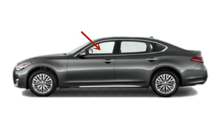 Driver Left Side Front Door Window Door Glass Compatible with Infiniti M35h / M37 / M56 / Q70 / Q70L 2011-2019 Models
