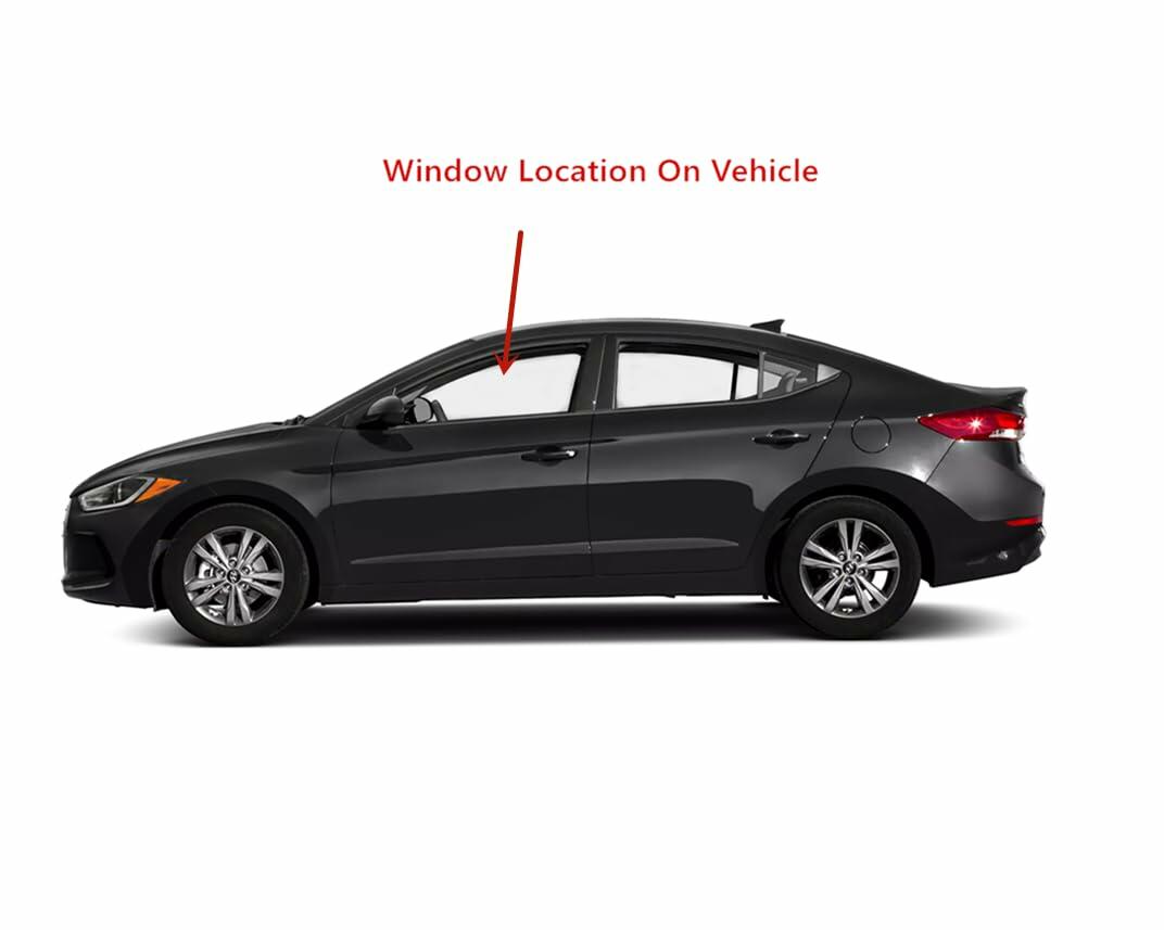 Driver Left Side Front Door Window Door Glass Compatible with Hyundai Elantra 4 Door Sedan 2017-2020 Models