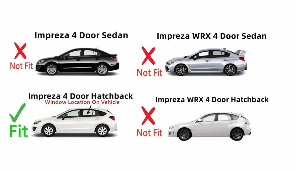 Driver Left Side Rear Door Window Door Glass Compatible with Subaru Impreza 4 Door Hatchback 2012-2016 Models