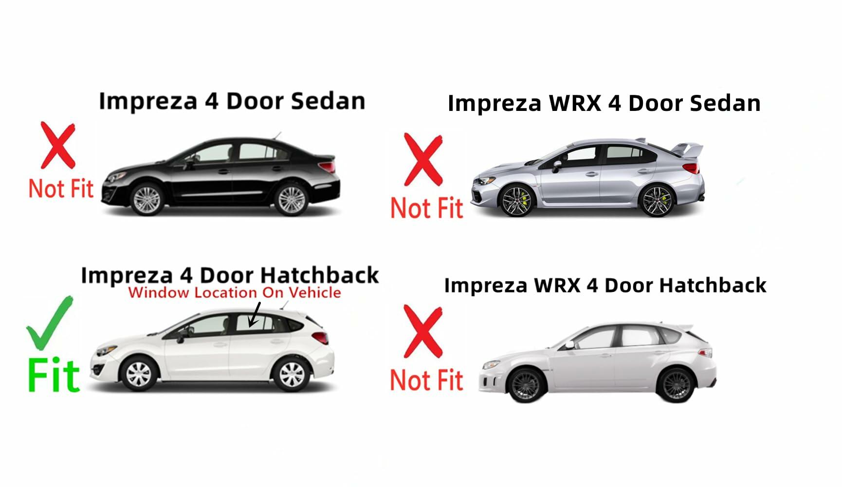 Driver Left Side Rear Door Window Door Glass Compatible with Subaru Impreza 4 Door Hatchback 2012-2016 Models