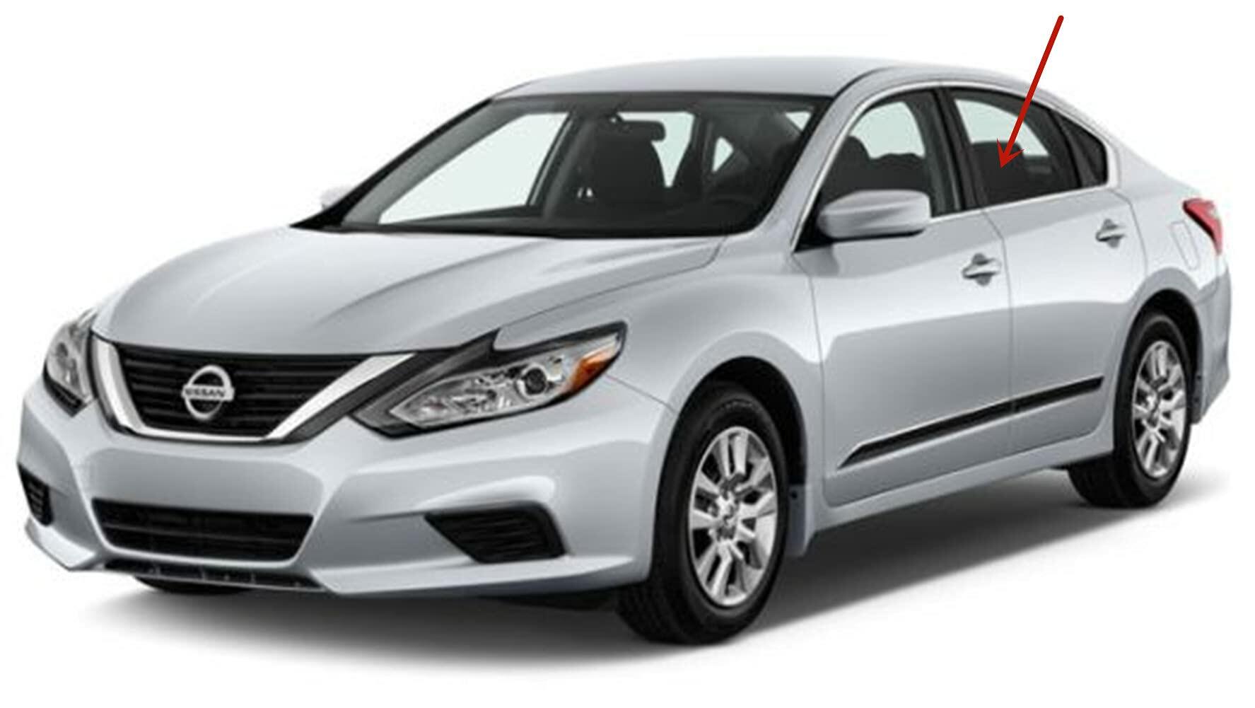 Driver Left Side Rear Door Window Door Glass Compatible with Nissan Altima 4 Door Sedan 2013-2018 Models