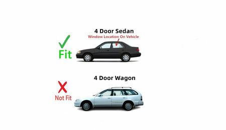 Driver Left Side Rear Door Window Door Glass Compatible with Toyota Corolla 4 Door Sedan 1993-1997 Models