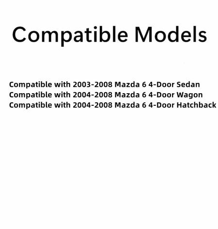 Driver Left Side Front Door Window Door Glass Compatible with Mazda 6 4 Door Sedan 2003-2008 Models