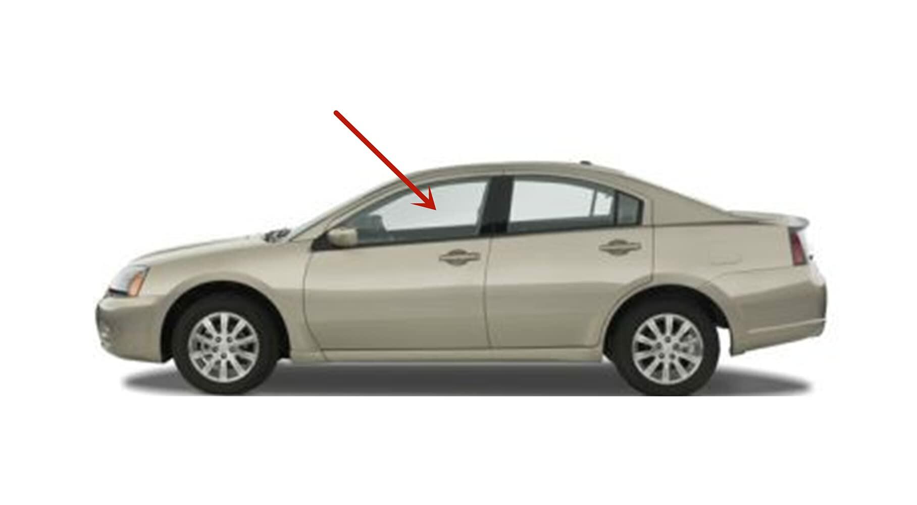 Driver Left Side Front Door Window Door Glass Compatible with Mitsubishi Galant 4 Door Sedan 2004-2012 Models