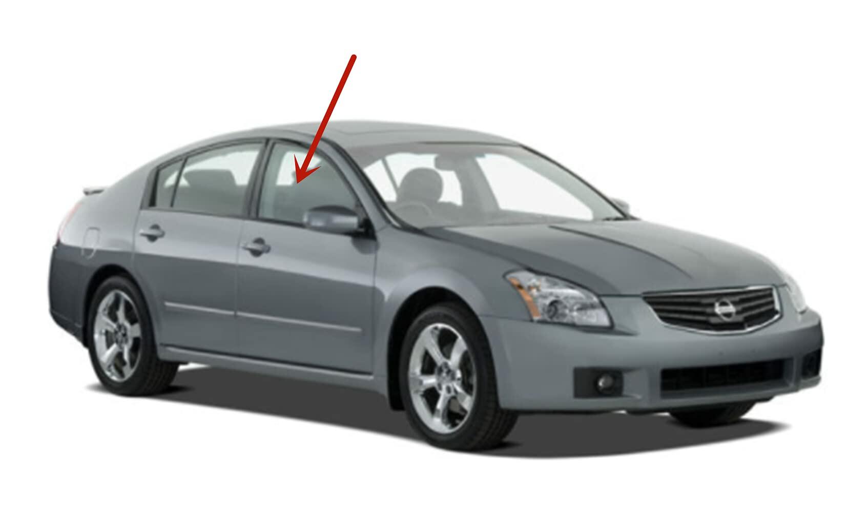 Passenger Right Side Front Door Window Door Glass Compatible with Nissan Maxima 4 Door Sedan 2004-2008 Models