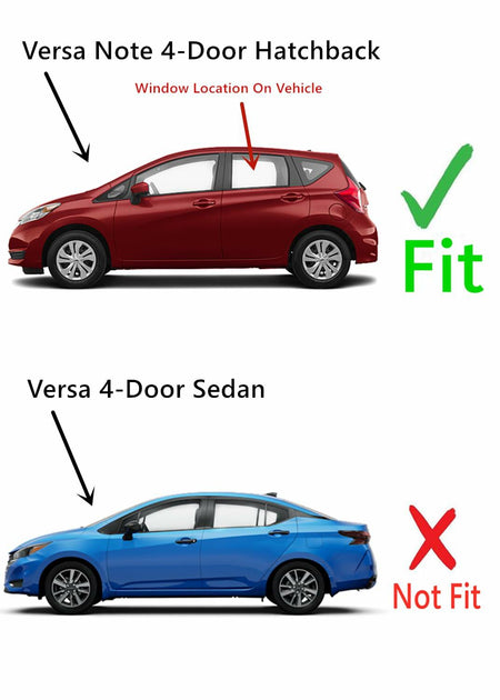 Driver Left Side Rear Door Window Door Glass Compatible with Nissan Versa Note 4 Door Hatchback 2014-2019 Models