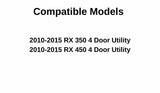 Passenger Right Side Rear Door Window Door Glass Compatible with Lexus RX350 / RX450 2010-2015 Models