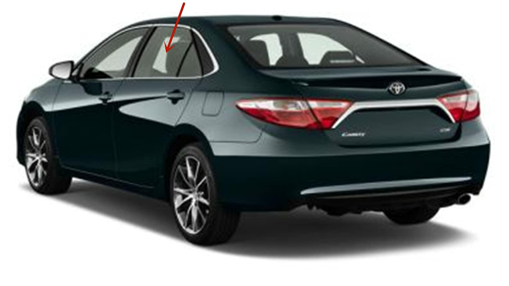 Driver Left Side Rear Door Window Door Glass Compatible with Toyota Camry 4 Door Sedan 2015-2017 Models