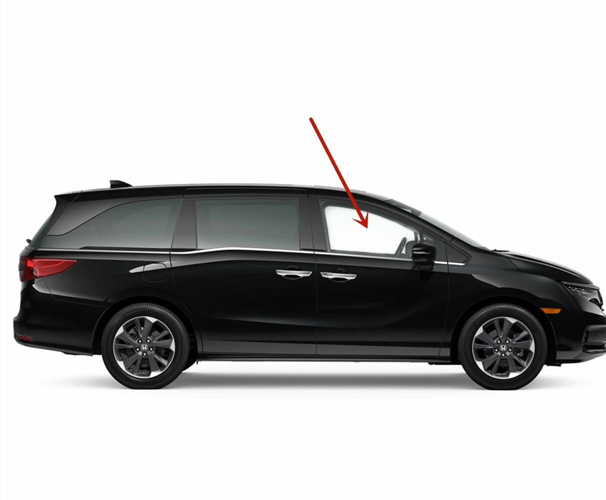 Tempered Passenger Right Side Front Door Window Door Glass Compatible with Honda Odyssey 2018-2025 Models