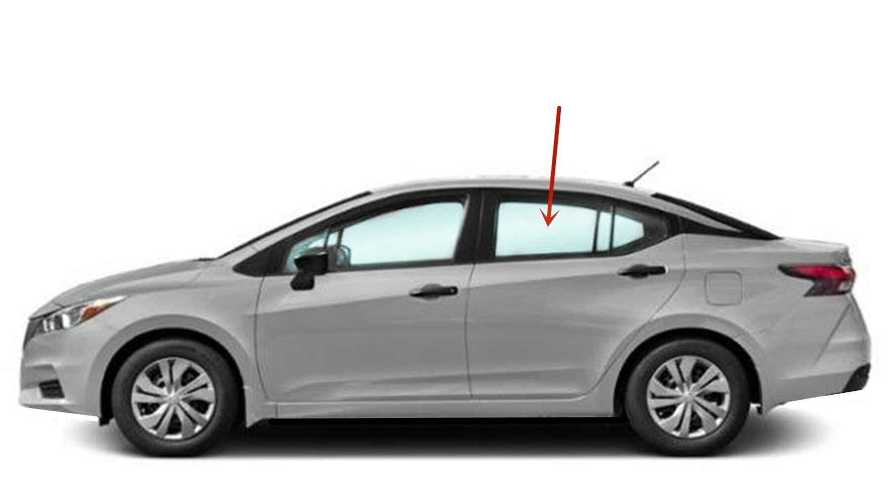 Driver Left Side Rear Door Window Door Glass Compatible with Nissan Versa 2020-2025 Models
