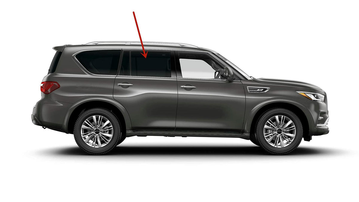 Tempered Passenger Right Side Rear Door Window Door Glass Compatible with Infiniti QX56 2011-2013, QX80 2014-2024, Nissan Armada 2017-2024 Models