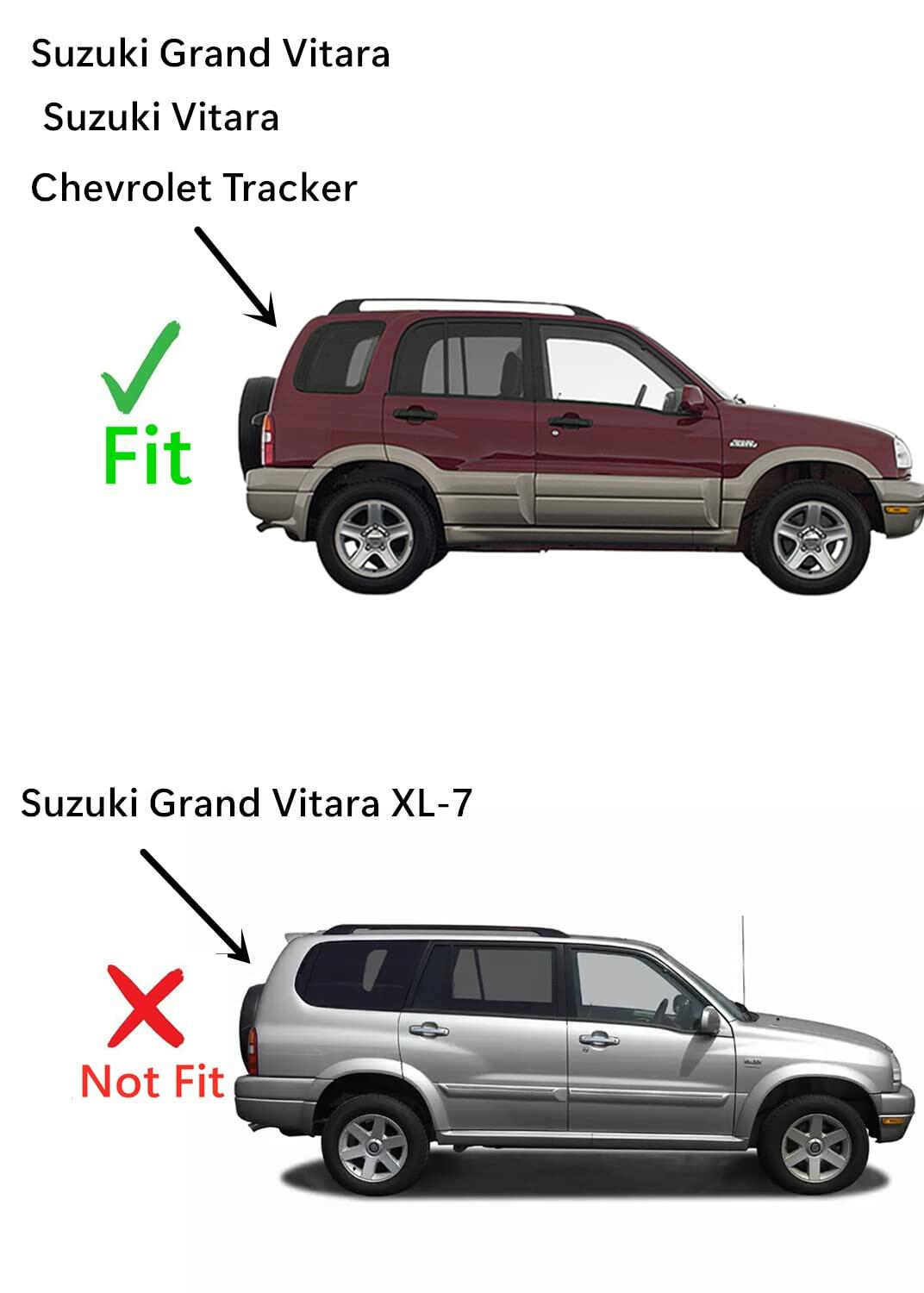 Tempered Passenger Right Side Rear Door Window Door Glass Compatible with Chevrolet Tracker / Suzuki Vitara / Suzuki Grand Vitara 1999-2005 Models (Not For Grand Vitara XL-7)