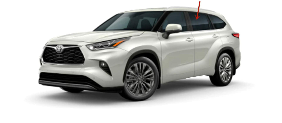 Driver Left Side Rear Door Window Door Glass Compatible with Toyota Highlander 2014-2019 Models