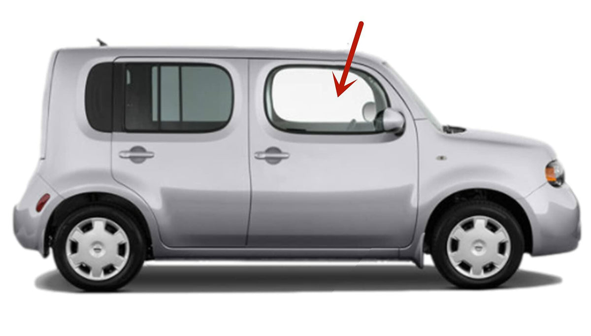 Passenger Right Side Front Door Window Door Glass Compatible with Nissan Cube 2009-2014 Models