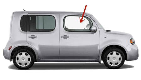 Passenger Right Side Front Door Window Door Glass Compatible with Nissan Cube 2009-2014 Models