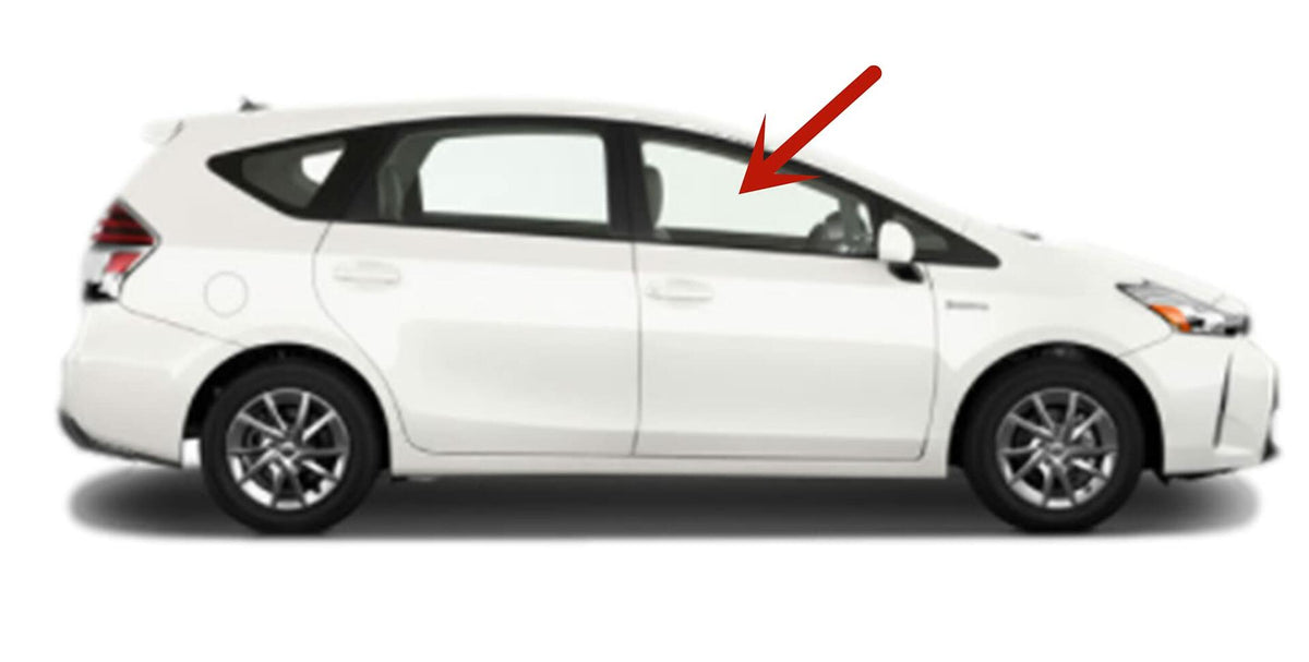 Passenger Right Side Front Door Window Door Glass Compatible with Toyota Prius V 4 Door Hatchback 2012-2018 Models